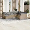Image de Vidaxl Salon de jardin modulable - Lot de 10 pièces - Rotin beige