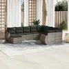 Image de vidaXL Salon de Jardin avec Coussins 10 pcs, Canapés de Terrasse, Ensemble de Meubles de Patio, Mobilier d'Extérieur, Gris 3254197
