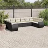 Image de vidaXL Salon de Jardin avec Coussins 10 pcs, Canapés de Terrasse, Ensemble de Meubles de Patio, Mobilier d'Extérieur, Noir 3254203