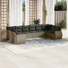 Image de vidaXL Salon de Jardin avec Coussins 10 pcs, Canapés de Terrasse, Ensemble de Meubles de Patio, Mobilier d'Extérieur, Gris 3254207