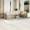 Image de vidaXL Salon de Jardin avec Coussins 11 pcs, Canapés de Terrasse, Ensemble de Meubles de Patio, Mobilier d'Extérieur, Beige 3254215