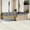 Image de vidaXL Salon de Jardin avec Coussins 10 pcs, Canapés de Terrasse, Ensemble de Meubles de Patio, Mobilier d'Extérieur, Beige 3254226