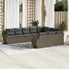 Image de vidaXL Salon de Jardin avec Coussins 10 pcs, Canapés de Terrasse, Ensemble de Meubles de Patio, Mobilier d'Extérieur, Gris 3254229