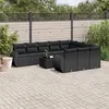 Image de vidaXL Salon de Jardin avec Coussins 11 pcs, Canapés de Terrasse, Ensemble de Meubles de Patio, Mobilier d'Extérieur, Noir 3254232