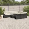 Image de vidaXL Salon de Jardin avec Coussins 11 pcs, Canapés de Terrasse, Ensemble de Meubles de Patio, Mobilier d'Extérieur, Noir 3254233