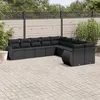 Image de vidaXL Salon de Jardin avec Coussins 10 pcs, Canapés de Terrasse, Ensemble de Meubles de Patio, Mobilier d'Extérieur, Noir 3254242