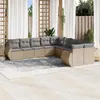 Image de vidaXL Salon de Jardin avec Coussins 10 pcs, Canapés de Terrasse, Ensemble de Meubles de Patio, Mobilier d'Extérieur, Beige 3254246