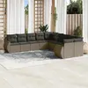 Image de vidaXL Salon de Jardin avec Coussins 10 pcs, Canapés de Terrasse, Ensemble de Meubles de Patio, Mobilier d'Extérieur, Gris 3254249