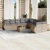 Image de Salon de jardin modulable VIDAXL resine tressee beige 11 pieces x 71 x 69 10 personnes
