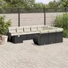 Image de vidaXL Salon de Jardin avec Coussins 11 pcs, Canapés de Terrasse, Ensemble de Meubles de Patio, Mobilier d'Extérieur, Noir 3254263