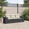 Image de vidaXL Salon de Jardin avec Coussins 3 pcs, Canapés de Terrasse, Ensemble de Meubles de Patio, Mobilier d'Extérieur, Noir 3254593