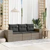 Image de Salon de jardin modulable Vidaxl resine tressee gris 3 pieces x 83 x 69 3 personnes