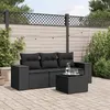 Image de Salon de jardin modulable Vidaxl noir resine tressee 3 personnes 62 x 55 x 69 4 pieces