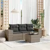Image de vidaXL Salon de Jardin avec Coussins 4 pcs, Canapés de Terrasse, Ensemble de Meubles de Patio, Mobilier d'Extérieur, Gris 3254607