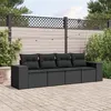 Image de Salon de jardin modulable Vidaxl resine tressee noir 4 pieces x 83 x 69 4 personnes