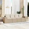 Image de vidaXL Salon de Jardin avec Coussins 4 pcs, Canapés de Terrasse, Ensemble de Meubles de Patio, Mobilier d'Extérieur, Beige 3254615