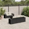 Image de vidaXL Salon de Jardin avec Coussins 6 pcs, Canapés de Terrasse, Ensemble de Meubles de Patio, Mobilier d'Extérieur, Noir 3254633