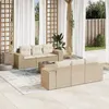 Image de Salon de jardin modulable GENERIQUE resine tressee 6 personnes 7 pieces 62 x 55 x 69 cm beige