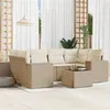 Image de vidaXL Salon de Jardin avec Coussins 7 pcs, Canapés de Terrasse, Ensemble de Meubles de Patio, Mobilier d'Extérieur, Beige 3254655