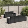 Image de vidaXL Salon de Jardin avec Coussins 8 pcs, Canapés de Terrasse, Ensemble de Meubles de Patio, Mobilier d'Extérieur, Noir 3254662