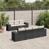 Image de vidaXL Salon de Jardin avec Coussins 8 pcs, Canapés de Terrasse, Ensemble de Meubles de Patio, Mobilier d'Extérieur, Noir 3254663