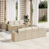 Image de Salon de jardin modulable Vidaxl resine tressee beige 8 pieces x 83 x 69