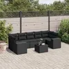 Image de vidaXL Salon de Jardin avec Coussins 8 pcs, Canapés de Terrasse, Ensemble de Meubles de Patio, Mobilier d'Extérieur, Noir 3254672