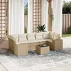 Image de vidaXL Salon de Jardin avec Coussins 8 pcs, Canapés de Terrasse, Ensemble de Meubles de Patio, Mobilier d'Extérieur, Beige 3254675