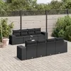 Image de vidaXL Salon de Jardin avec Coussins 9 pcs, Canapés de Terrasse, Ensemble de Meubles de Patio, Mobilier d'Extérieur, Noir 3254682
