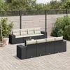 Image de vidaXL Salon de Jardin avec Coussins 9 pcs, Canapés de Terrasse, Ensemble de Meubles de Patio, Mobilier d'Extérieur, Noir 3254683