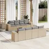 Image de Salon de jardin modulable vidaxl resine tressee 9 pieces 8 personnes 62 x 55 x 69 cm beige