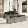 Image de vidaXL Salon de Jardin avec Coussins 9 pcs, Canapés de Terrasse, Ensemble de Meubles de Patio, Mobilier d'Extérieur, Gris 3254687