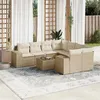 Image de Salon de jardin modulable vidaxl beige 9 pieces 8 personnes 62 x 62 x 69 cm resine tressee