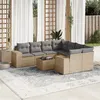 Image de Vidaxl Salon de jardin modulable - Lot de 3 pieces - Resine tressee beige - Avec rangement