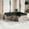 Image de vidaXL Salon de Jardin avec Coussins 9 pcs, Canapés de Terrasse, Ensemble de Meubles de Patio, Mobilier d'Extérieur, Gris 3254699