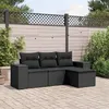 Image de Salon de jardin modulable VIDAXL rotin noir 4 pieces x 83 x 69 4 personnes