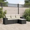 Image de vidaXL Salon de Jardin avec Coussins 4 pcs, Canapés de Terrasse, Ensemble de Meubles de Patio, Mobilier d'Extérieur, Noir 3254803