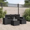 Image de vidaXL Salon de Jardin avec Coussins 5 pcs, Canapés de Terrasse, Ensemble de Meubles de Patio, Mobilier d'Extérieur, Noir 3254812