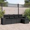 Image de vidaXL Salon de Jardin avec Coussins 5 pcs, Canapés de Terrasse, Ensemble de Meubles de Patio, Mobilier d'Extérieur, Noir 3254822