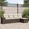Image de vidaXL Salon de Jardin avec Coussins 5 pcs, Canapés de Terrasse, Ensemble de Meubles de Patio, Mobilier d'Extérieur, Marron 3254830