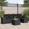 Image de vidaXL Salon de Jardin avec Coussins 6 pcs, Canapés de Terrasse, Ensemble de Meubles de Patio, Mobilier d'Extérieur, Noir 3254832