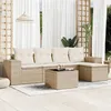 Image de Vidaxl Salon de jardin modulable 6 pièces en résine tressée beige