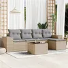 Image de vidaXL Salon de Jardin avec Coussins 6 pcs, Canapés de Terrasse, Ensemble de Meubles de Patio, Mobilier d'Extérieur, Beige 3254836