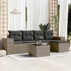 Image de Salon de jardin modulable Vidaxl rotin gris 6 pieces x 83 x 69 5 personnes