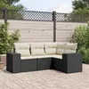 Image de Salon de jardin modulable VIDAXL resine tressee noir 4 pieces x 83 x 69 4 personnes
