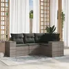 Image de vidaXL Salon de Jardin avec Coussins 4 pcs, Canapés de Terrasse, Ensemble de Meubles de Patio, Mobilier d'Extérieur, Gris 3254847
