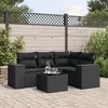 Image de vidaXL 5-delige Loungeset met kussens poly rattan zwart3254852