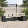 Image de vidaXL Salon de Jardin avec Coussins 5 pcs, Canapés de Terrasse, Ensemble de Meubles de Patio, Mobilier d'Extérieur, Noir 3254863