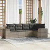 Image de vidaXL Salon de Jardin avec Coussins 5 pcs, Canapés de Terrasse, Ensemble de Meubles de Patio, Mobilier d'Extérieur, Gris 3254869