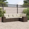 Image de Salon de jardin modulable Vidaxl resine tressee marron 5 pieces x 83 x 69 5 personnes
